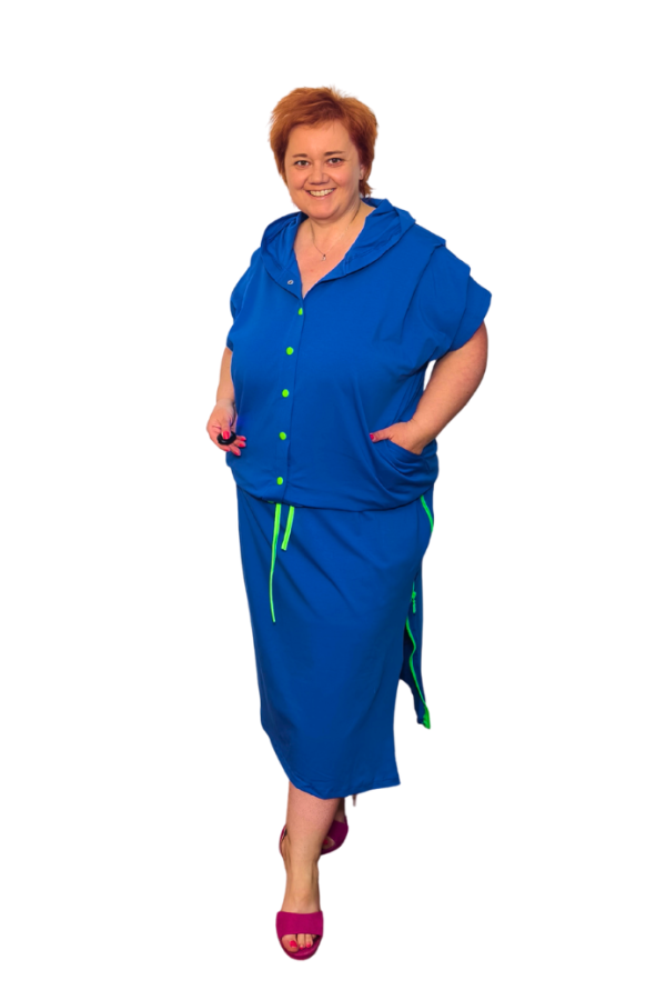 Plus size sukňová súprava - modrá